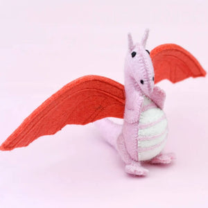 Felt dragon toy pink dragon by Tara Treasures