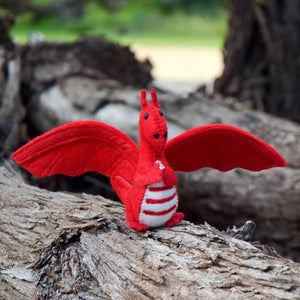 Felt dragon toy red dragon by Tara Treasures