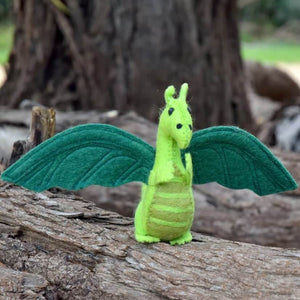 Felt dragon toy green dragon by Tara Treasures