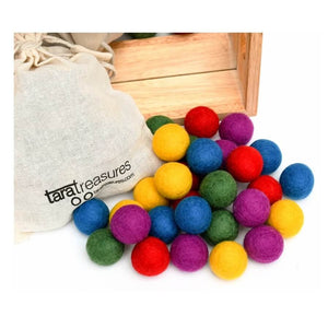 Tara Treasures wool felt balls bright set 30 in pouch