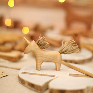 Tateplota wooden unicorn handmade figurine