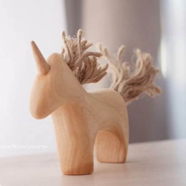 Tateplota Wooden Unicorn Figurine - handmade, eco-friendly keepsake toy