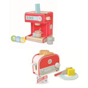 Retro Wooden Toy Coffee Machine & Toaster - Bundled Set - save $20
