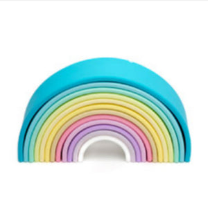 dena toys pastel rainbow silicone teether stacking 12 piece