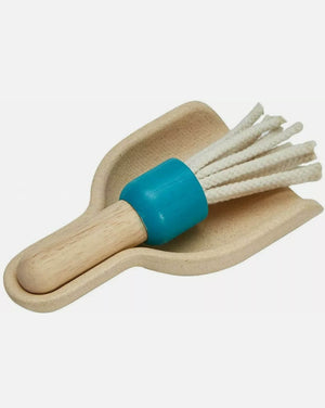 dustpan and brush from plantoys wooden cleaning set