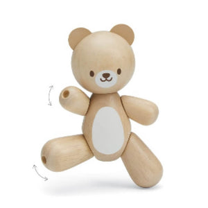 plantoys wooden bear baby toy moveable